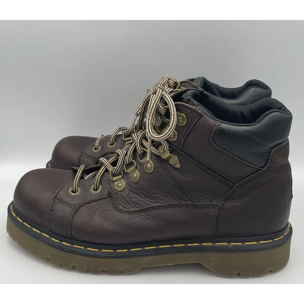Dr. Doc Martens Boots Brown DM Leather Work (11303) Chunky AW004 Men's 11 US Y2K